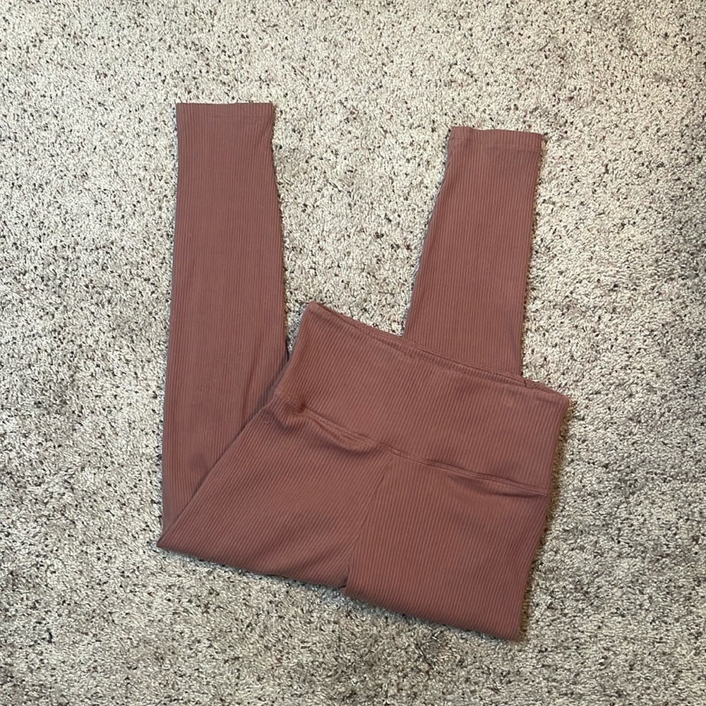 PINK Yoga Victoria’s Secret Ribbed High Rise Leggings Size Large